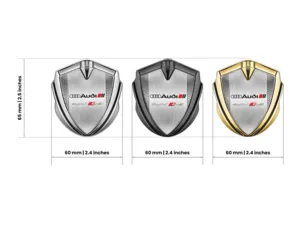 Audi Emblema Metallico Badge Look Tuning Dettaglio Lucido